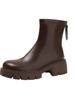 Botas Martin de tacón alto y suela gruesa para mujer 2026 Otoño e Invierno Nuevo estilo Chelsea de caña corta estilo británico que aumenta la altura Botas ajustadas