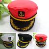 Gorra azul marino al por mayor, gorra coreana, gorra clásica negra, roja y blanca para actuaciones en el escenario, gorra de capitán, gorra de uniforme