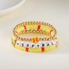 Pulseira Europeia e Americana Transfronteiriça Super Carta Pulseira de Miçangas de Cerâmica Macia Pulseira de Rugby Pulseira de Basquete Softball Futebol Pulseira de Bastão Terno