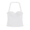 Top Europeo y Americano Transfronterizo sin Mangas con Cuello Halter Plegado Único, Moda Femenina Nueva Versátil con Cuello de Resorte en Forma de Corazón