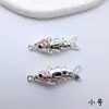 Pingente de Peixe Koi Móvel Cor Preservada Banhado a Ouro Cobre DIY Colar Pulseira Pingente Artesanal com Charme "Prosperidade"