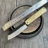 Faca Dobrável Toda em Aço com Cabo de Latão, Faca Dobrável de Aço Inoxidável, Faca de Chaveiro, Faca Afiada Portátil para Frutas, Faca Dobrável