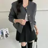 Abrigo de tweed coreano chic estilo francés con cuello redondo y un ambiente sofisticado