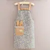Macacão Avental de Lona Moderno Roupas de Trabalho para Catering para Mulheres Cozinha Cozinha Doméstica Manga Longa Roupas de Proteção Respirável Resistente ao Desgaste