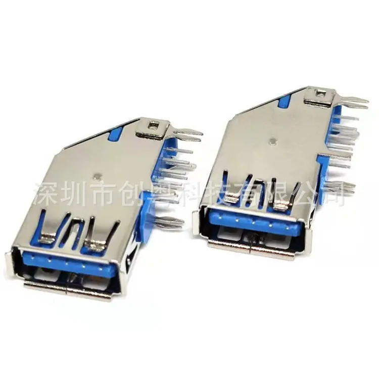 2(1)USB 3.0 9PIN侧插母座 90度侧插式DIP