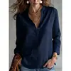 2026 Nova Moda Verão Europeia e Americana Amazon Comércio Exterior Transfronteiriço Blusa Feminina de Cor Sólida Confortável Moderna com Botões