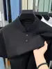 Camiseta Masculina de Verão Nova Casual Perfurada Versátil Cor Lisa Manga Meia Manga Estilo Chinês Gola Alta Manga Curta Mais Vendida