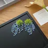 ¡Tan hermoso! Pendientes de Cascada con Borla Azul, Estilo Nuevo que Realza el Blanco, Pendientes Dulces y Exagerados para Mujer