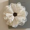 Scrunchie Retrô Estilo Francês para Mulheres, Elástico de Cabelo Versátil Coreano de Cetim de Alta Qualidade, Acessório de Cabelo Estilo Mori, Grande Ornamento de Cabelo
