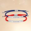 Pulseira Trançada Ajustável DIY de Aço Titânio para Casais com Gravação, Pulseira de Tubo Curvo Vazado, Presente Comemorativo de Amizade Atacado
