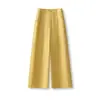 Pantalones Anchos de Lino Tencel de Nueve Puntos Verano 2026 Cintura Alta Versátiles Casuales Moda Femenina Reductores de Edad Petite Elegantes