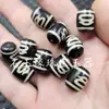 Contas Dzi Dente de Tigre Ágata Preto e Branco 12*15mm, Contas Soltas de Jade, Contas Cilíndricas com Figura de Nobre, Joias Lulutong