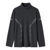 Outono e inverno cor sólida veludo dupla face lixado gola alta manga longa masculino quente interno casaco de outono base espessa camisa masculina