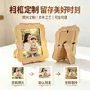 Marcos de fotos de madera transfronterizos, manualidad DIY, expositor de fotos de mascotas para pintar tú mismo, marcos de fotos infantiles con diseño de olas de madera, al por mayor