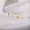 Pendientes de Acero de Titanio de 26 Letras Inglesas, Simples y de Alta Gama, Chapados en Oro de 18 Quilates, Estilo Ins, Pendientes Creativos de Nicho, Pendientes Personalizados