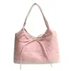 Bolso de axila de moda de alta gama para mujer 2026 Nuevo Bolso de hombro grande con lazo Bolso tote con bordado de letras
