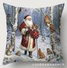 Suministro directo de fábrica funda de almohada con patrón navideño decoración navideña personalizada explosión transfronteriza cómoda transpirable almohada para sala de estar