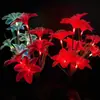 Lámpara Solar LED de 5 Cabezas Flor de Lirio para Exteriores Casa Patio Jardín Lámpara Solar Flor Artificial Lámpara para Césped