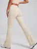 Pantalones acampanados deportivos de cintura alta nuevos de Juyitang, color nude, para pilates, fitness, yoga para mujer