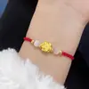 Nuevo Pulsera Tejida Dorada de Transferencia de Loto 2025 Pulsera de San Valentín para Novia Pareja Regalo para Novia