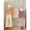 Liquidación, Sin Devoluciones ni Cambios. Blusa de Estilo Francés para Commuter de Principios de Otoño con Volantes, Cintura Elástica, Hombros Descubiertos, Uso Bidireccional 28669