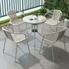 Conjunto de Mesa e Cadeiras para Pátio ao Ar Livre, Cadeiras e Mesas de Jantar para Varanda Externa, Montagem de Área de Lazer para Loja de Chá com Leite, Mesas de Ferro Forjado para Exterior