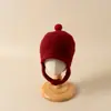 Chapéu de proteção auricular infantil outono e inverno chapéu de bebê chapéu de lã tricotado para meninos e meninas estilo coreano chapéu quente pulôver à prova de vento