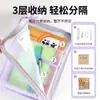 Bolsa de Malla A4 Engrosada para Materias Estudiante Bolsa de Almacenamiento Clasificado en Forma de L Gran Capacidad Bolsa Transparente para Archivos Bolsa con Cremallera de Tres Capas