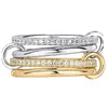 Anillo de Luz de Zirconia Incrustada en Oro Real Chapado en Cobre Transfronterizo Europeo y Americano Lujo Ligero Sensación de Alta Gama Anillo para el Dedo Joyería de Mano Versátil Fabricante Venta al por Mayor en Stock