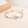 Pulsera de Estrella Doble Capa con Perlas Redondas, Diseño de Nicho, Joyería de Mano Simple y Elegante, Nuevo Estilo 2022 Pulsera de Amistad para Mujer