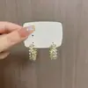 Llegada Nueva 2024 Pendientes de Anillo con Espiga de Trigo Incrustada en Oro Pendientes de Llegada Nueva para Mujer Pendientes Atmosféricos Explosivos Hebilla de Oreja de Moda con Pasador de Plata para Mujer
