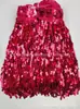 En stock 30cm borla lentejuelas láser encaje DIY decoración falda vestido baile latino accesorios ropa encaje al por mayor