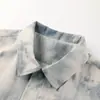Chaqueta de hombre estilo americano, chaqueta versátil con cuello de solapa, abrigo ligero casual tie-dye para primavera/otoño, moderna, holgada y transpirable