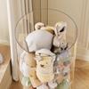 Caja de almacenamiento de juguetes de peluche, cesta de almacenamiento transparente para el hogar, para muñecas grandes y pequeñas.