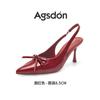 Sandalias Augu Shiden de Punta Cerrada Estilo Francés para Mujer 2026 Nuevos Tacones de Aguja Stiletto de Punta Aguda Verano Negro Elegantes Zapatos de Salón