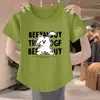 Camiseta de manga corta de comercio exterior transfronterizo ropa de maternidad talla grande verano imitación algodón top chica ropa de verano elegante camiseta moderna