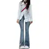 Moda Verano 2026 Nueva Tendencia Mujer Estilo Hong Kong Jeans de Moda Personalizados Hip-Hop Ins Moda Trendy de Calle Pantalones Largos Acampanados