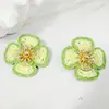 Joyería de Estilo Europeo y Americano, Pendientes de Girasol de Rafia Hechos a Mano, Pendientes Grandes Exagerados de Flor, Joyería de Estilo Festivo al por Mayor