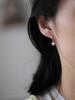 Pendientes de plata de ley S925 chapados en oro con microincrustaciones de flor cruzada de diamante, exquisitos, pequeños y elegantes, con hebilla para la oreja, pendientes japoneses y coreanos.