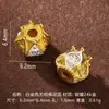 Plata 925 Chapada en Oro Patrón de Meteorito Amarillo Cuenta de la Fortuna Ovni Cuentas Sueltas para Hacer Joyería Accesorios DIY