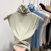 Camisa Básica de Gola Alta Europeia para Mulheres 2023 Novo Estilo Estilo Estrangeiro Top Slim de Manga Longa para Usar por Baixo Camiseta Branca para Mulheres