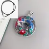 Colar de Prata Pura Phoenix Yu Fei Esmalte Pintado à Mão Corrente de Suéter Vazado Esculpido Personalizado Presente de Outono e Inverno