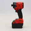 Llave Eléctrica Estilo Milwaukee Transfronteriza, Destornillador Recargable Sin Escobillas de Iones de Litio Rojo, Llave de Impacto de Alto Par Mwq