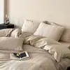 Conjunto de alta qualidade de 100% algodão puro com textura de ar em jacquard, quatro peças, estilo vintage para quarto principal, inclui capa de edredom, lençol de cima e lençol com elástico