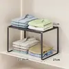 Prateleiras em Camadas para Guarda-Roupa Divisórias de Armário Partições Separador de Roupas para Armário Artefato de Armazenamento Prateleiras Extensíveis para Quarto