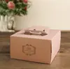 Caixas de Embalagem de 4 polegadas em Estoque do Fabricante, Caixas de Bolo de Papelão Branco Espessado com Janela, Caixas de Bolo de Aniversário Portáteis para Atacado