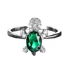 Anillo de tortuga colorido de platino y diamante azul más vendido transfronterizo moda para hombres y mujeres anillo simple una generación de venta al por mayor