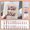 Venta Directa Personalizada de Fábrica Uñas Cortas, Medias y Largas para Manicura, Uñas Portátiles de Fototerapia Hechas a Mano, Pegatinas para Uñas, Estilo de Lujo Accesible 24 Piezas