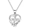 Collar con Colgante de Corazón "Te Amo Mamá" Carta de Venta Caliente Transfronteriza Europea y Americana para el Día de la Madre Colgante Festivo Regalo de Moda