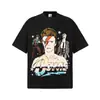 Camiseta de Manga Corta para Hombre Algodón Pesado Transpirable Absorbente de Sudor Estampada Retro Americana Retrato de David Bowie Primavera/Verano 2026